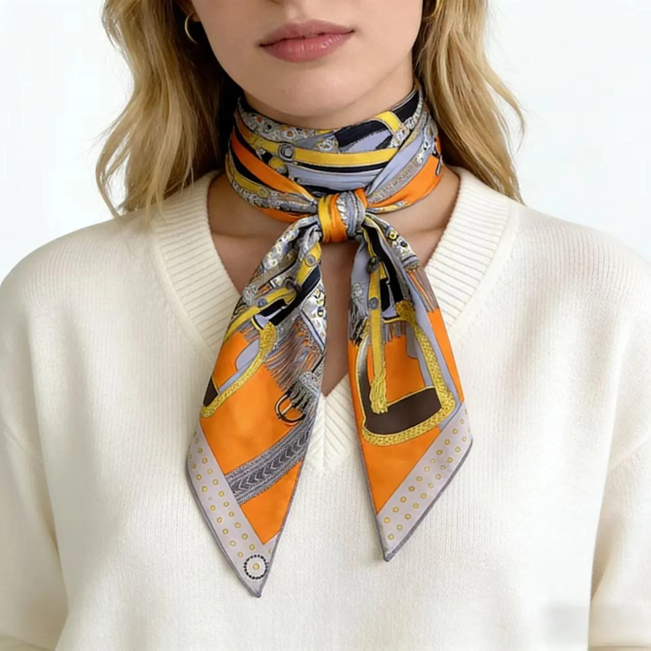 Vintage Inspired Saddle and Bridle Square Scarf