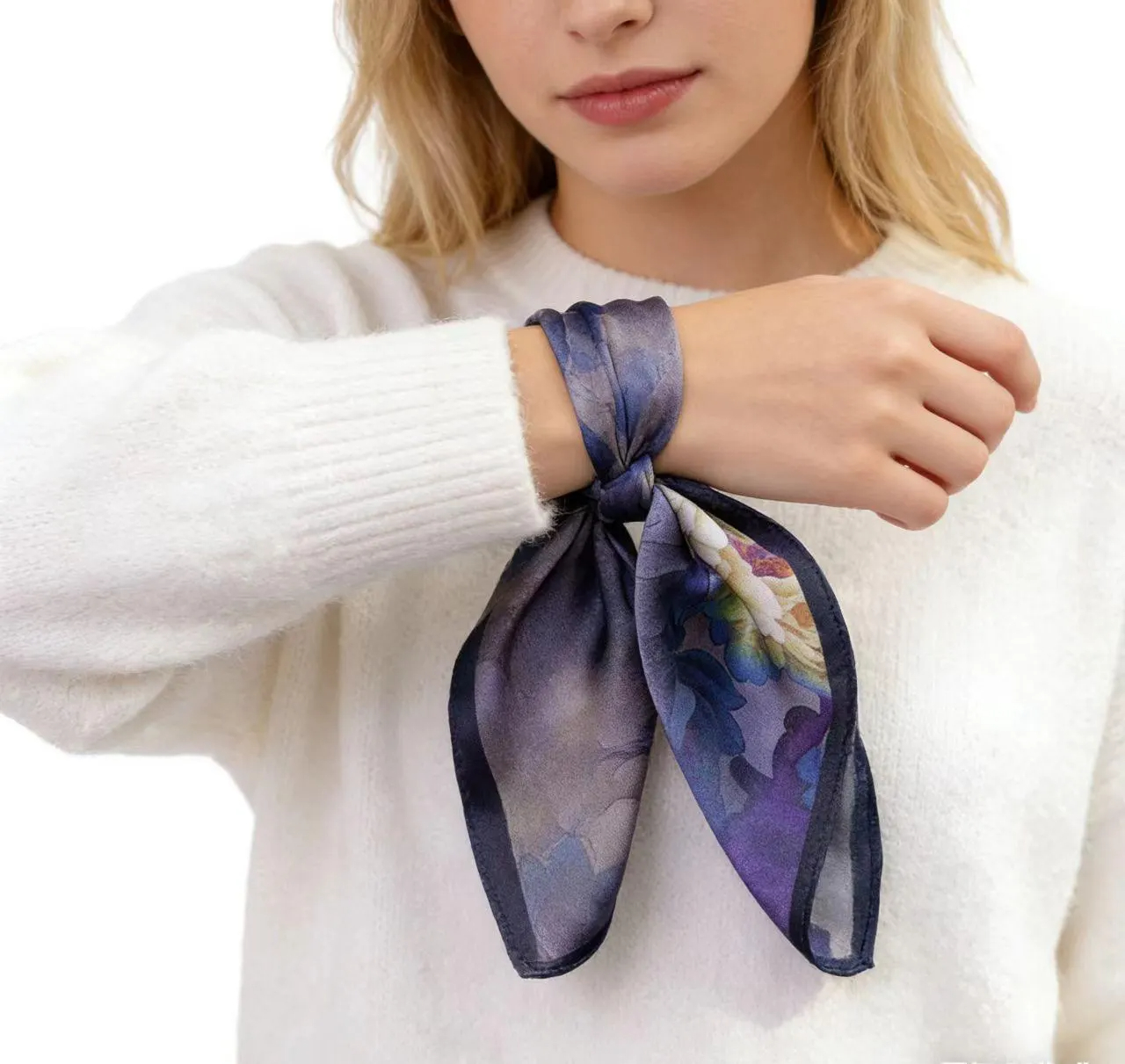 Dusky Violet Botanical Square Scarf
